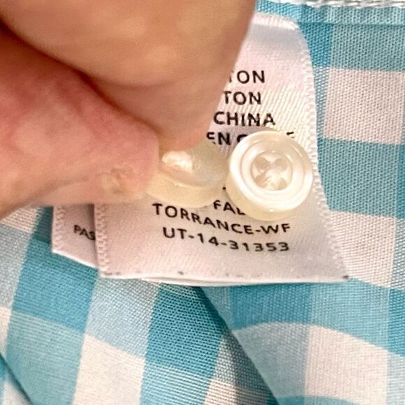 Untuckit Torrence-WF Gingham Print Dress Shirt. Size Medium Slim Fit Wrinkle Fre - Picture 7 of 8